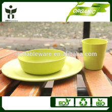bamboo fiber biodegradable dishes and bowls reusable dinnerware set